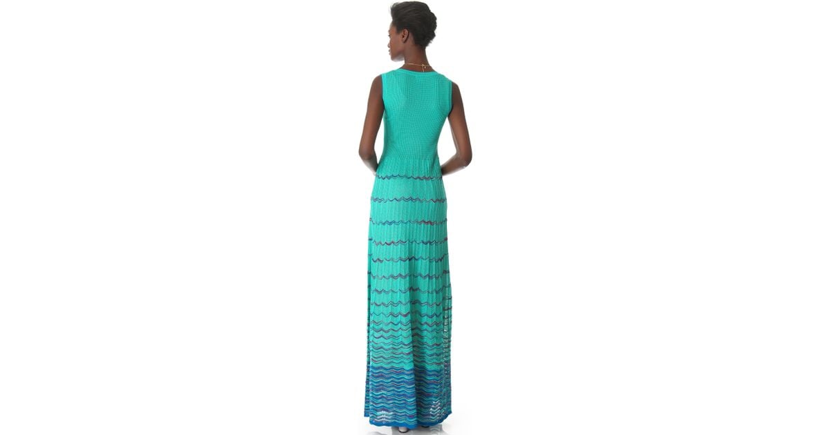 Lyst M missoni Wave Stripe Maxi Dress in Blue