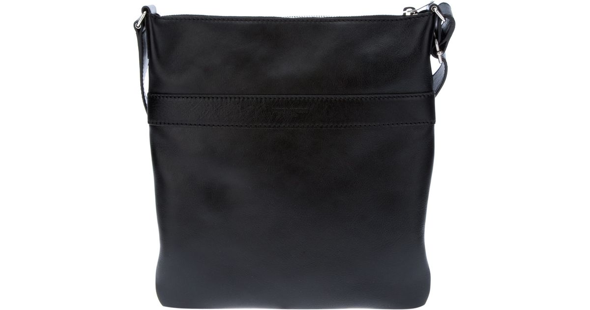 Saint laurent Brand Embossed Shoulder Bag in Black for Men | Lyst
