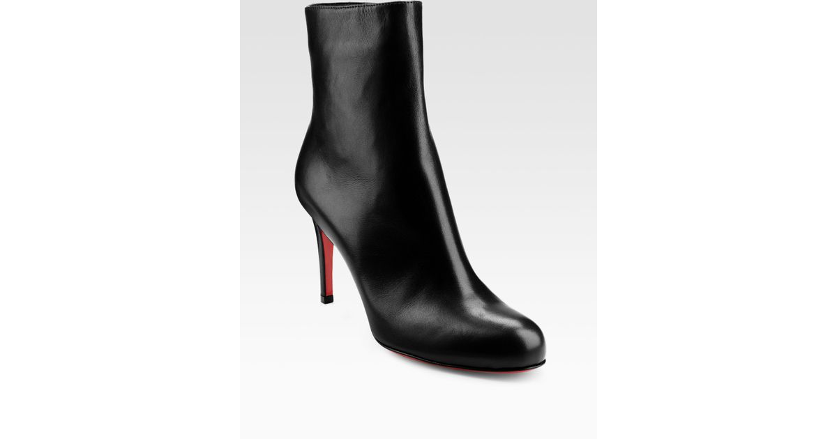 Christian louboutin Simple 85 Leather Ankle Boots in Black | Lyst  