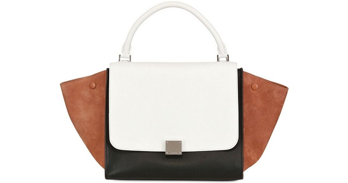 Cline Multicolor Leather Medium Trapeze Bag in White (peach) | Lyst  