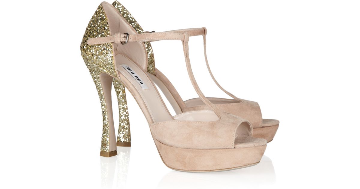 miu miu glitter sandals