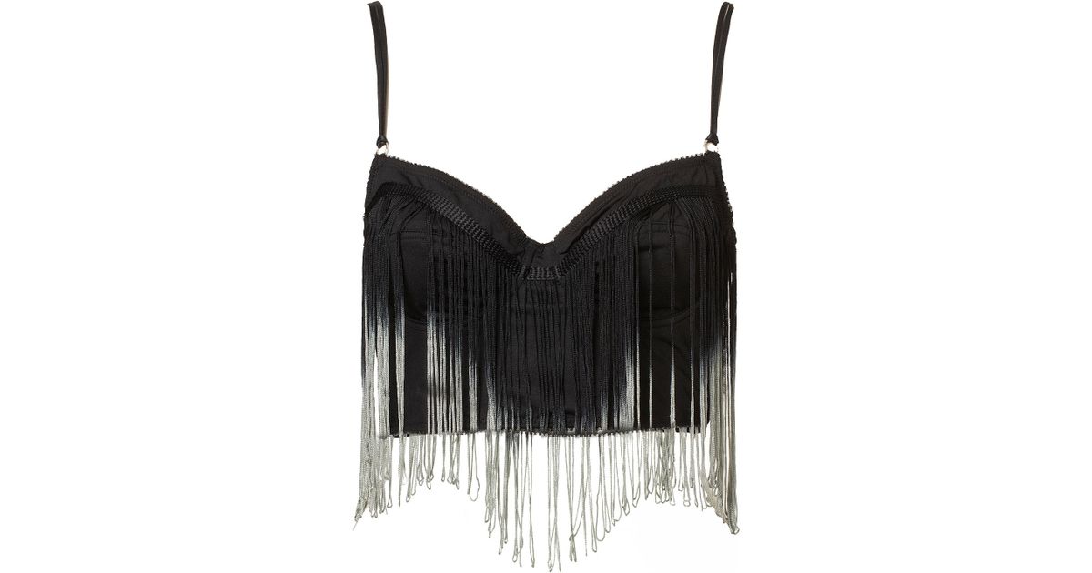 Topshop Mesh And Lace Body in Black | Lyst