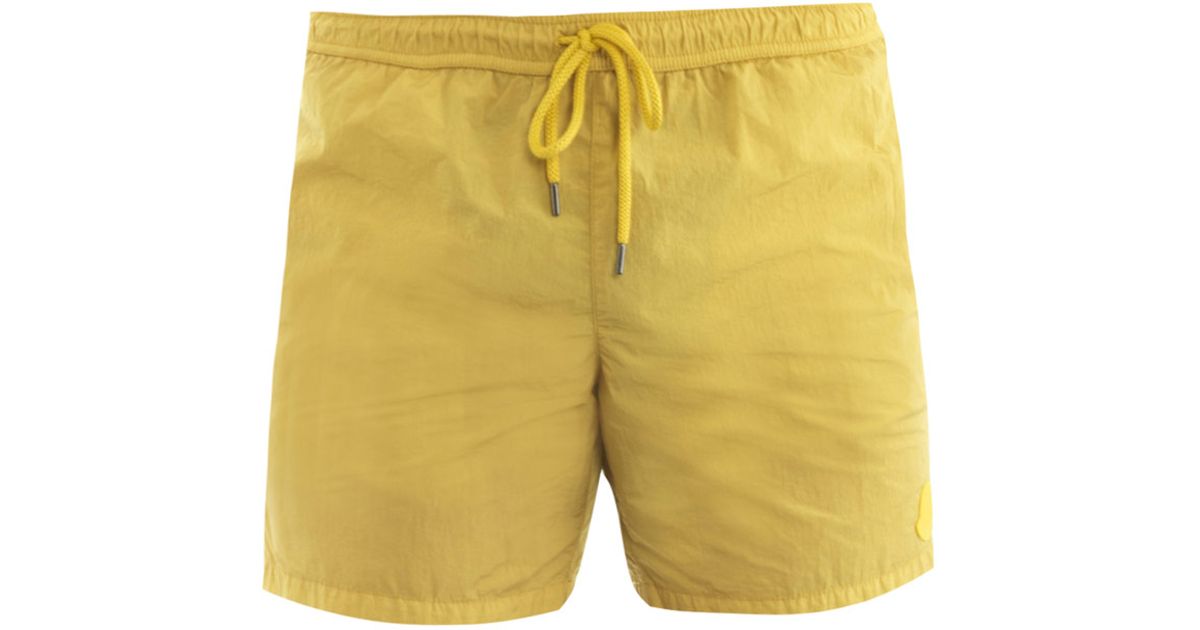 yellow moncler swim shorts