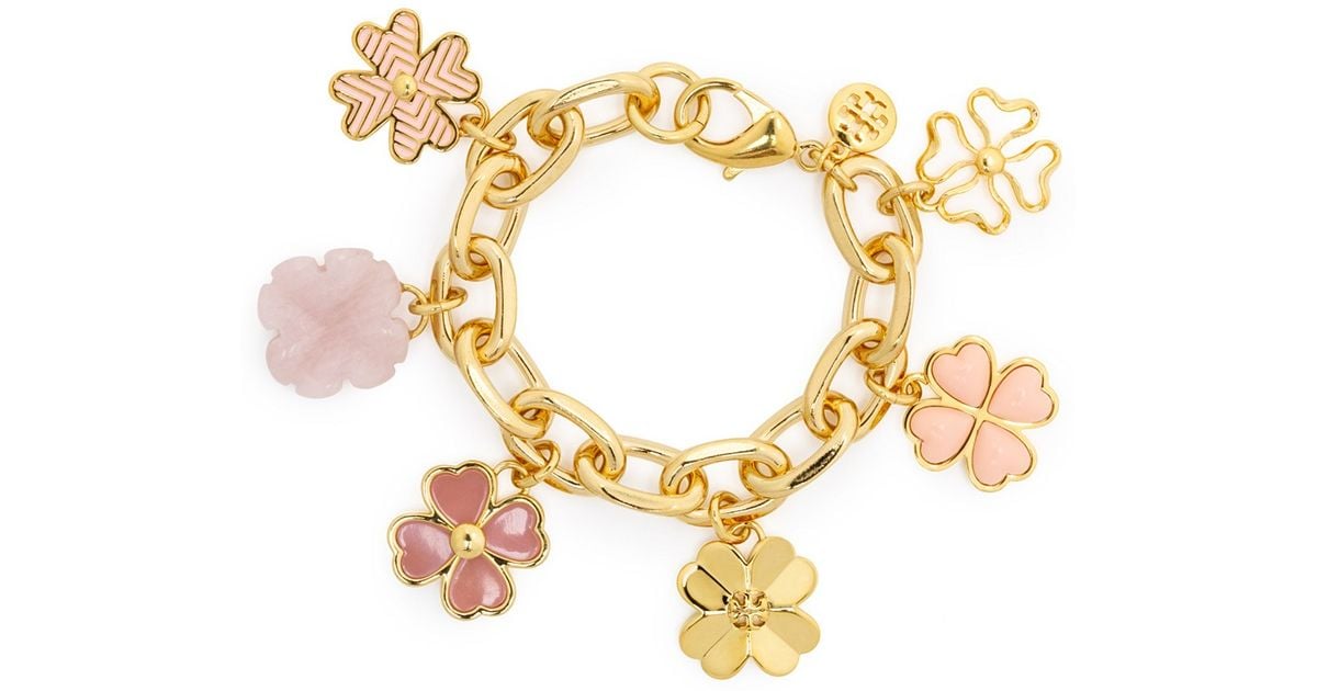 Lyst Tory burch Shawn Charm Bracelet in Pink