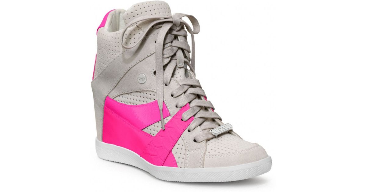 Lyst Coach Alexis Wedge Sneaker In Pink