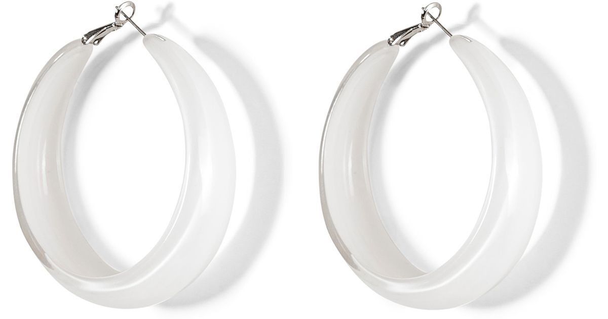 Lyst R J Graziano White Lucite Hoop Earrings In