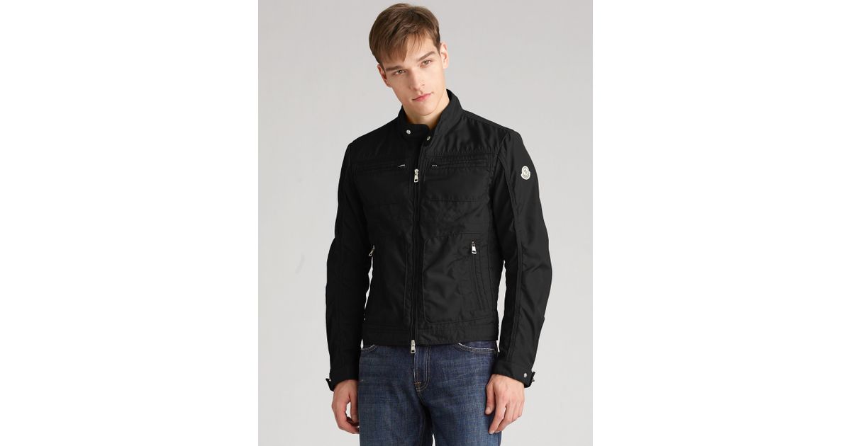 Lyst Moncler Canvas Motorcycle Jacket in Black for Men