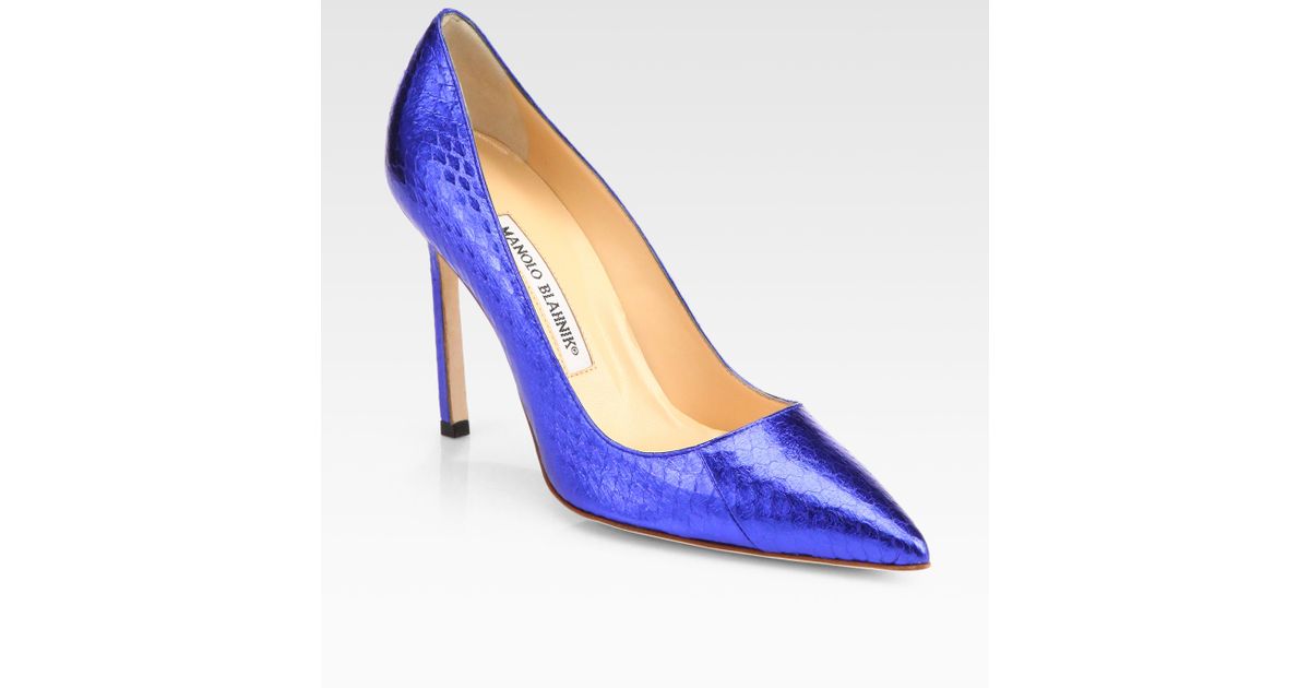 manolo blahnik snakeskin pumps