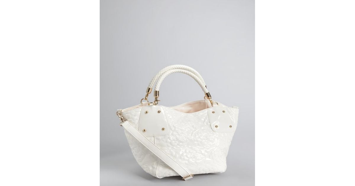 Lyst Buddha White Fl Sched Faux Patent Leather Flora Lyst Buddha White Fl Sched Faux Patent Leather Flora Shoulder Bag In