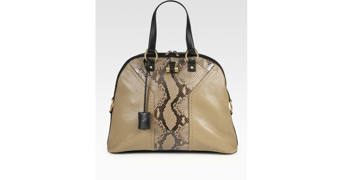 Saint laurent Ysl Oversized Muse Handbag in Brown (multi) | Lyst  