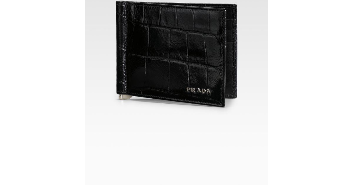 Prada St Cocco Money Clip Wallet in Black for Men (ebano) | Lyst  