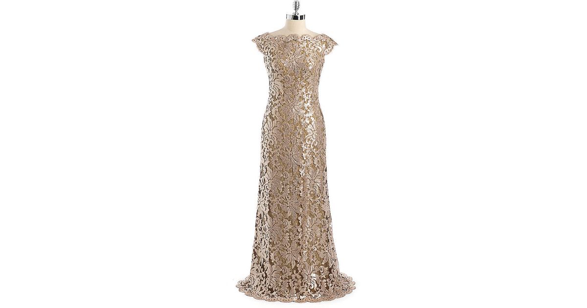 tadashi sequin lace gown