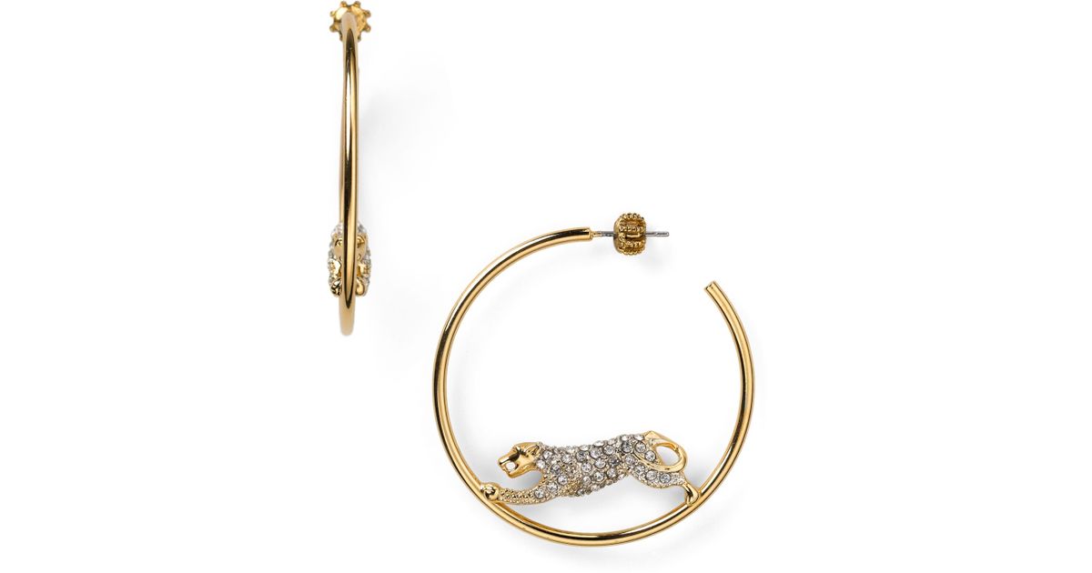 Lyst Juicy Couture Panther Hoop Earrings In Metallic