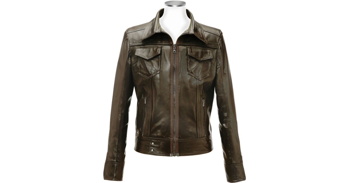 Forzieri Dark Brown Italian Leather Motorcycle Jacket In For Forzieri Dark Brown Italian Leather Motorcycle Jacket In For Men Lyst