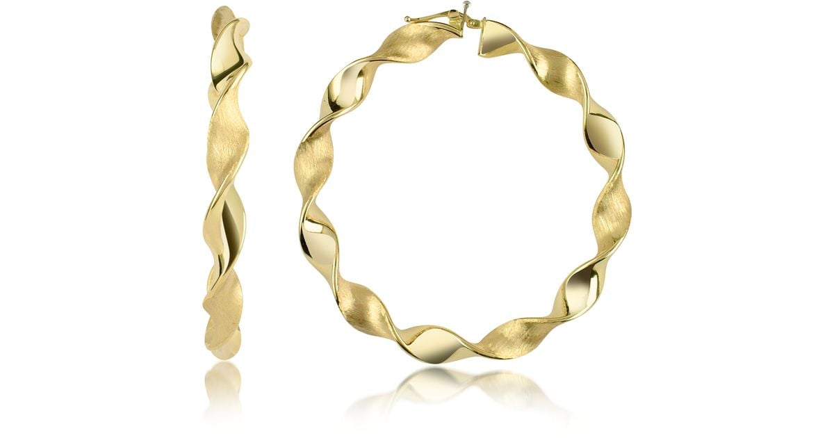 Lyst Forzieri Large Twisting 18k Yellow Gold Hoop Earrings In Metallic