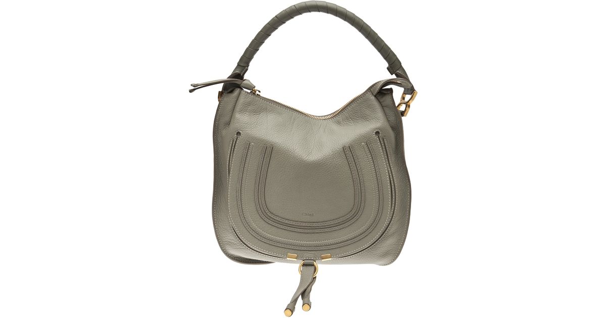 Chlo Marcie Hobo Bag in Gray (gold) | Lyst