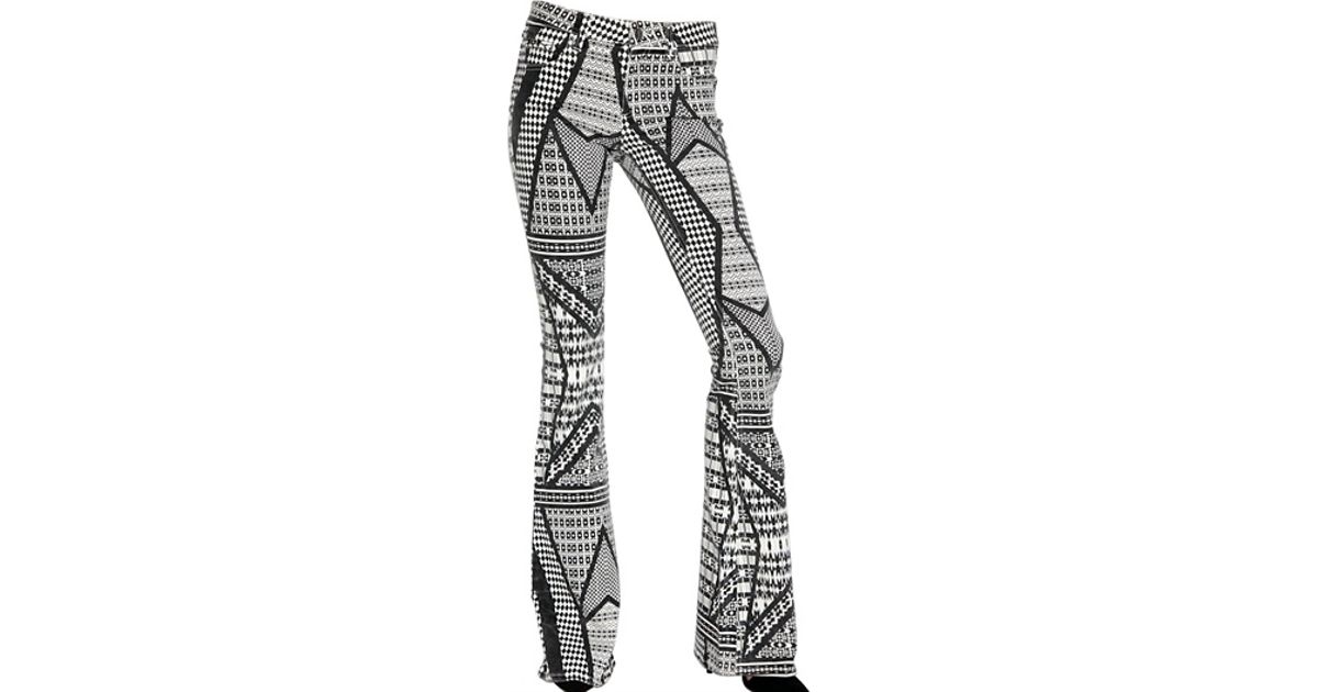 American retro Graphic Print Flare Stretch Denim Jeans in Black Lyst