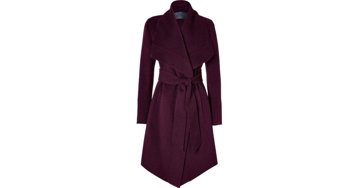 Donna karan Cashmere Belted Coat in Claret in Purple | Lyst