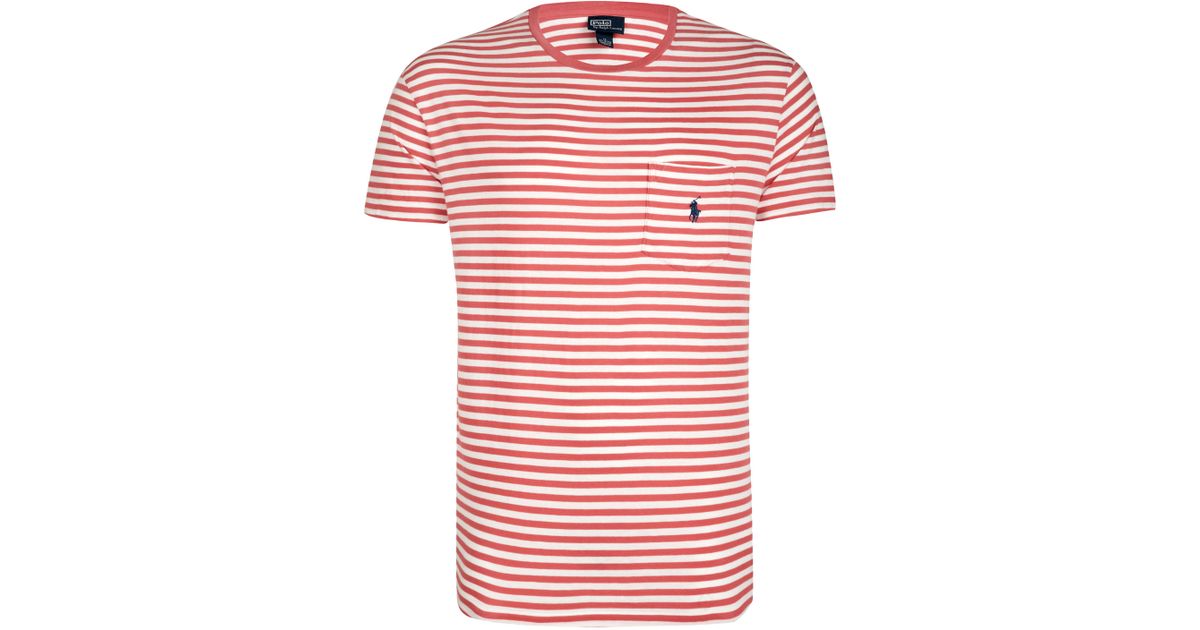 red and white striped ralph lauren t shirt