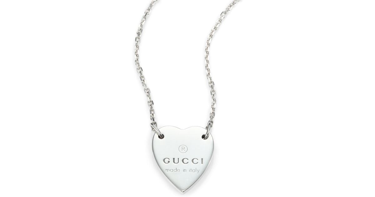 Gucci Trademark Heart Necklace In Metallic - Save 7% - Lyst