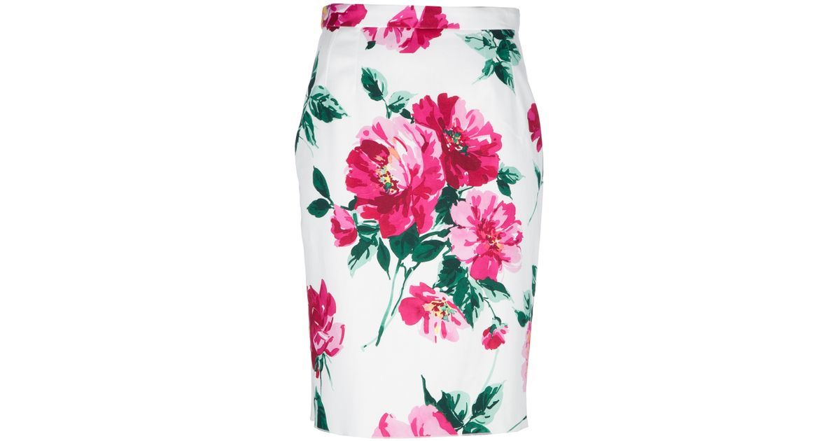 Lyst - Dolce & Gabbana Floral Pencil Skirt