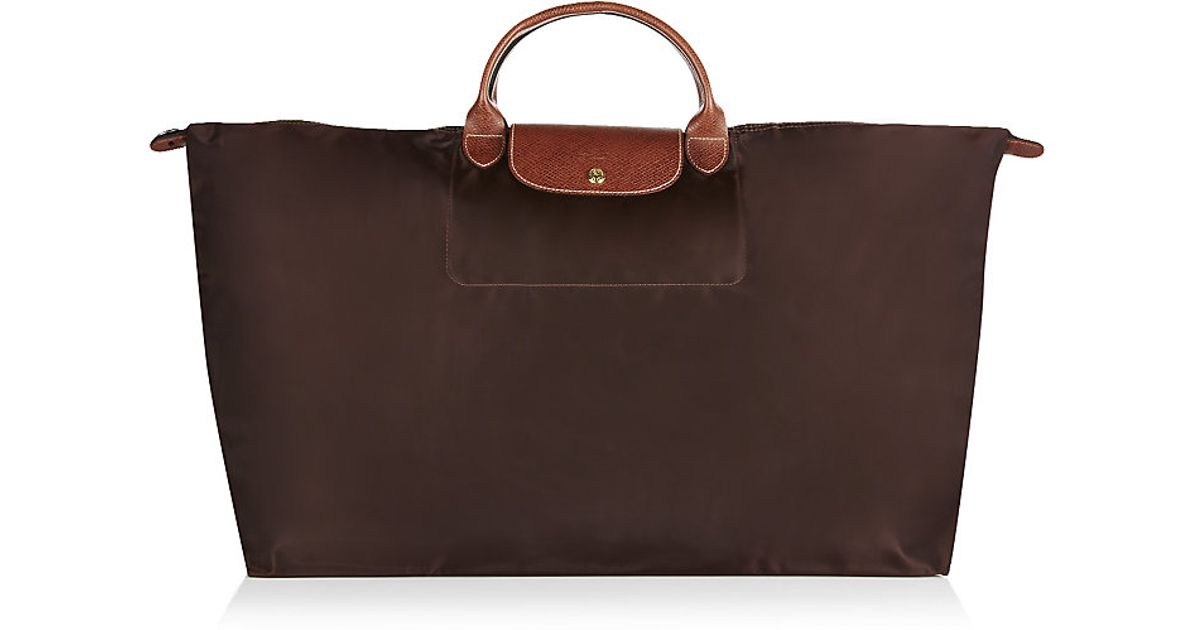 Longchamp Le Pliage Travel Bag in Brown (chocolate) | Lyst  