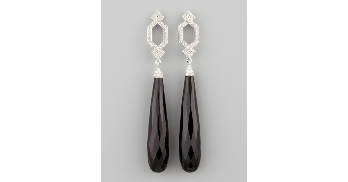 Lyst Ivanka Trump Long Diamond Crossover Earrings With Black Onyx Lyst Ivanka Trump Long Diamond Crossover Earrings With Black Onyx Drop In
