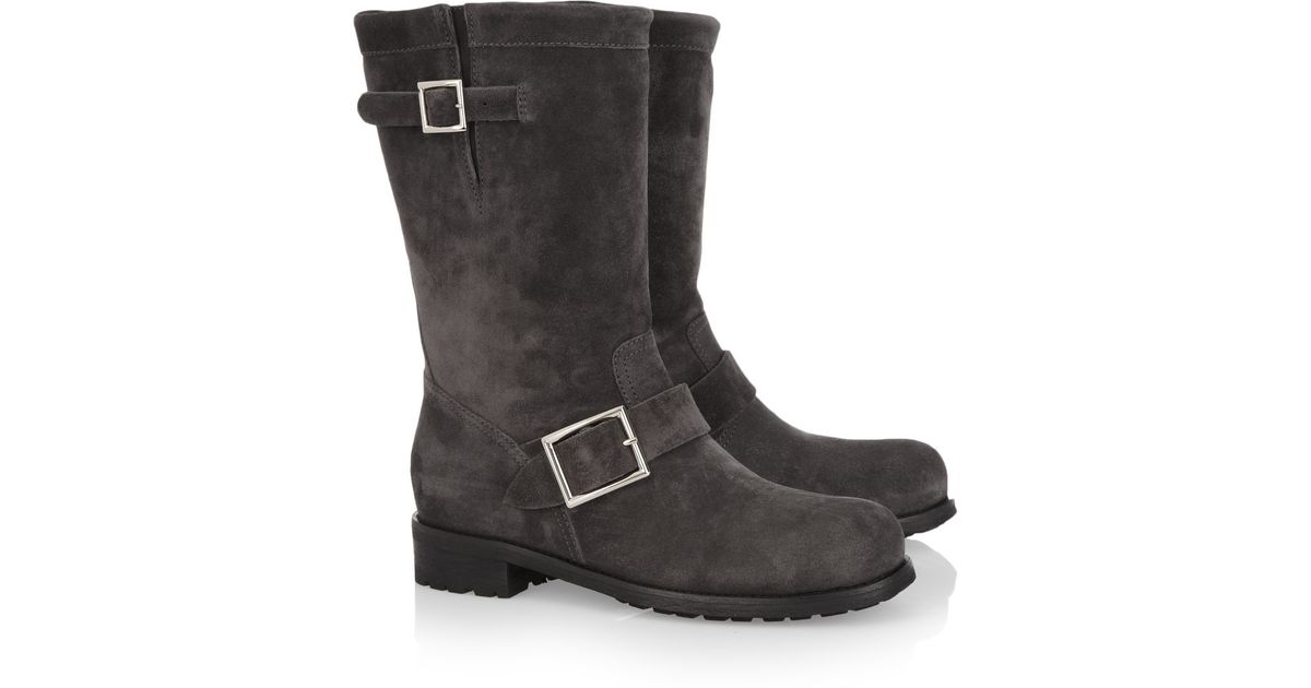 jimmy choo grey suede boots