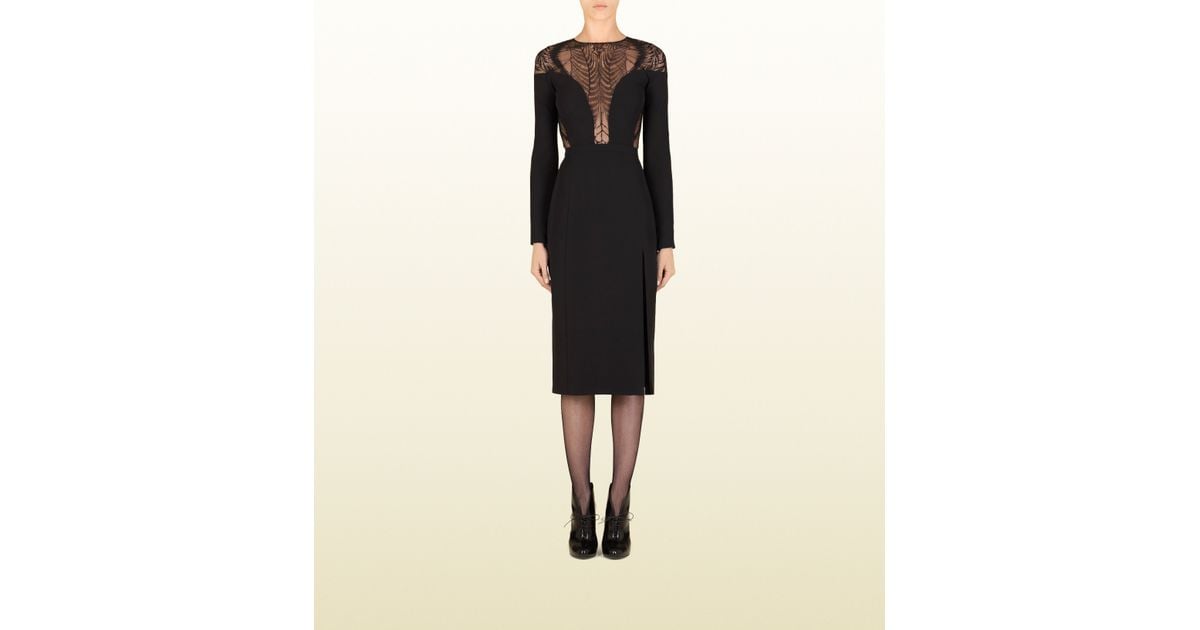 gucci black lace dress