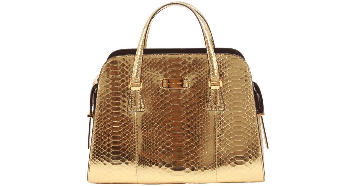 michael kors metallic satchel