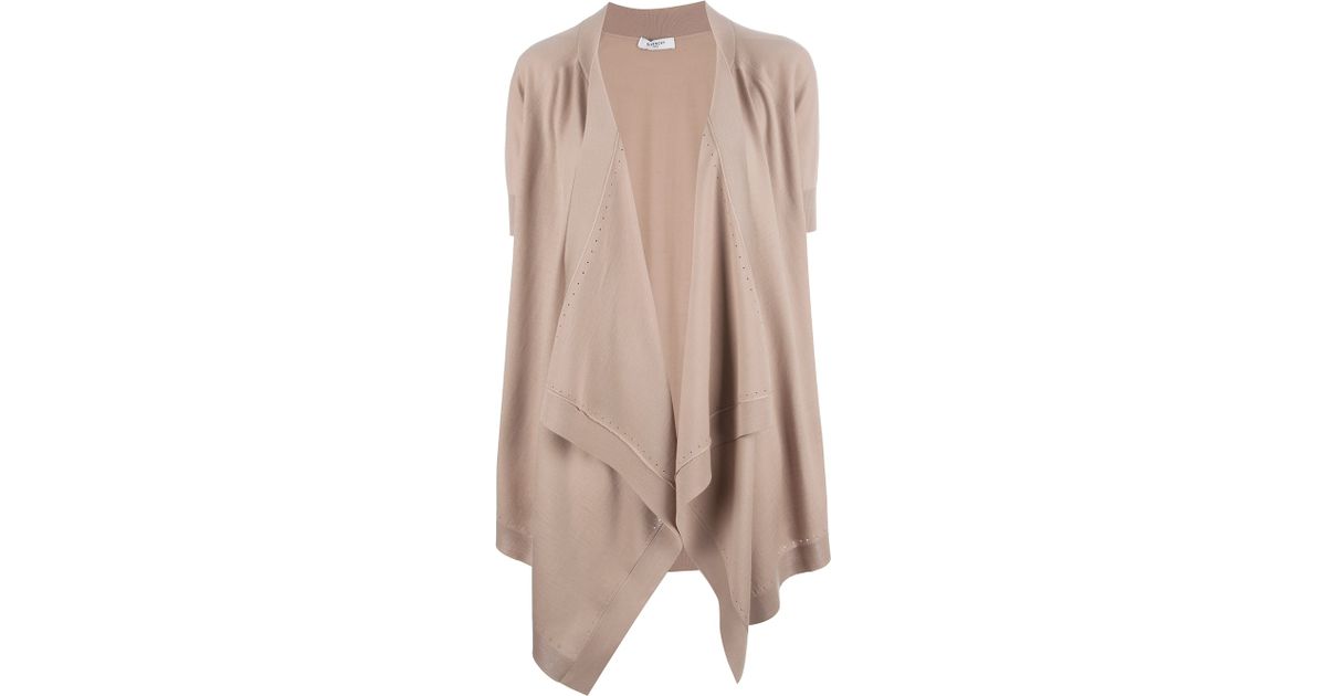 Givenchy Asymmetric Ruffled Cardigan in Natural | Lyst