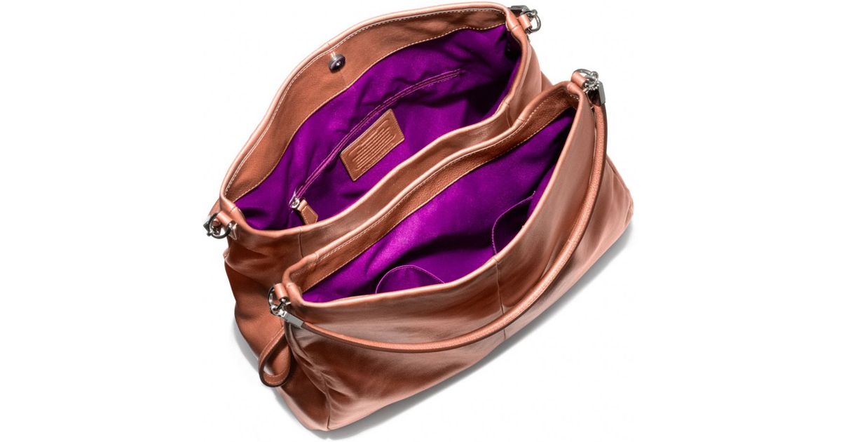 Lyst Coach Madison Phoebe Shoulder Bag In Metallic Leather