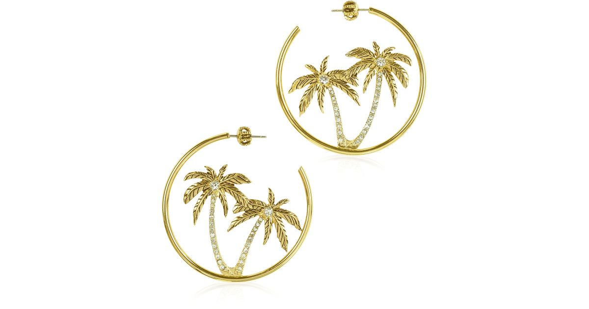 Lyst Juicy Couture Palm Tree Hoop Earrings In Metallic