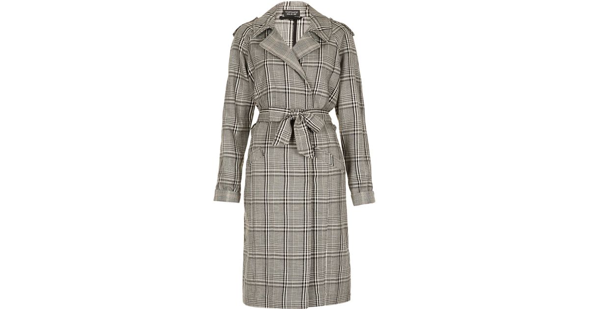 Burberry Midlength Check Trench Coat In Purple Lyst Gallery