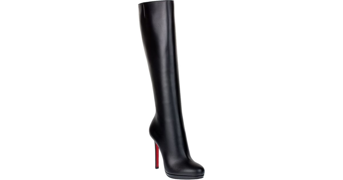 Christian louboutin Botalili 120 Calf Leather High Boot in Black ...