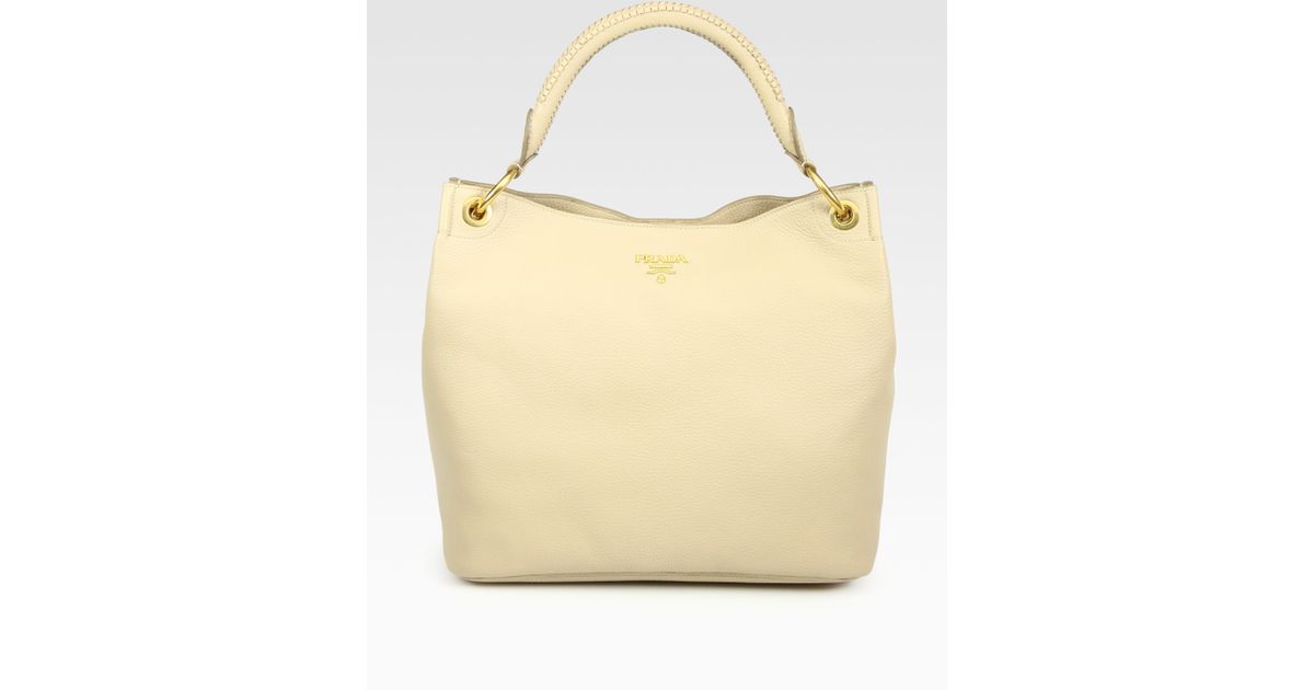 Prada Vitello Daino Hobo Bag in Beige (SABBIA-SAND) | Lyst