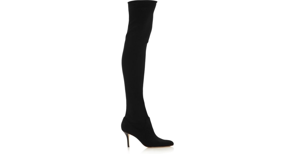 Lyst - Oscar De La Renta Scubella Neoprene Thigh Boots in Black