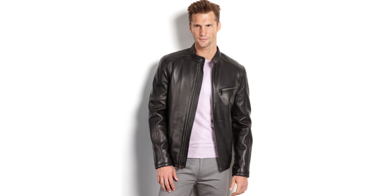 Lyst Marc New York Sutton Smooth Lamb Leather Moto Jacket In Black Lyst Marc New York Sutton Smooth Lamb Leather Moto Jacket In Black For Men
