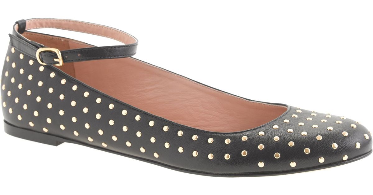 studded ankle strap flats