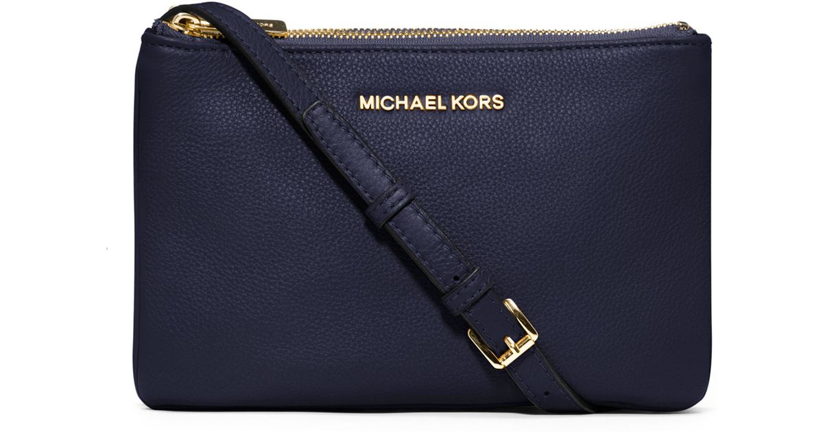 Michael Kors Blue Bedford Gusset Crossbody Bag