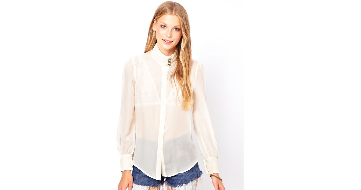 chiffon turtleneck blouse