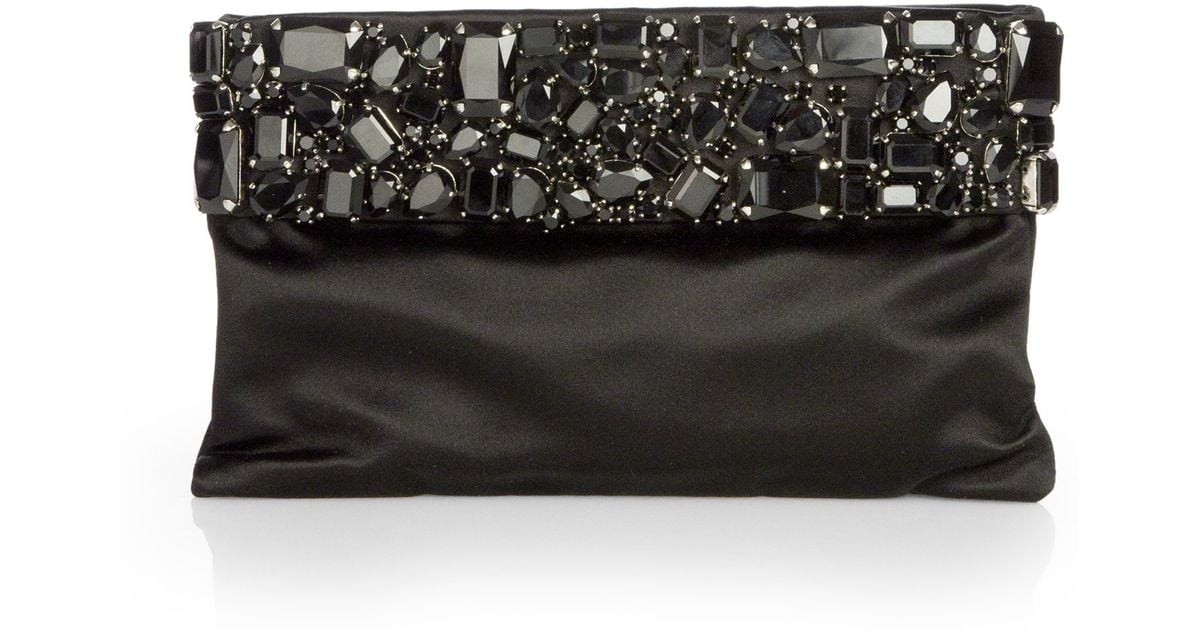 prada small bag - Prada Raso Jeweled Satin Clutch in Black (NERO-BLACK) | Lyst