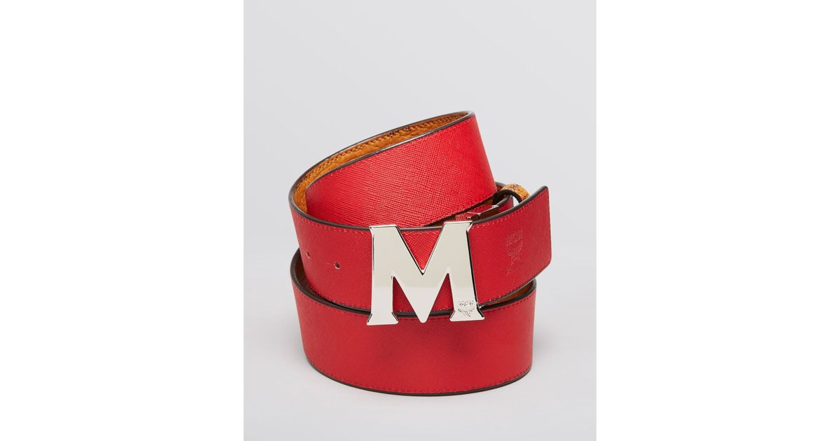 mcm belt men red