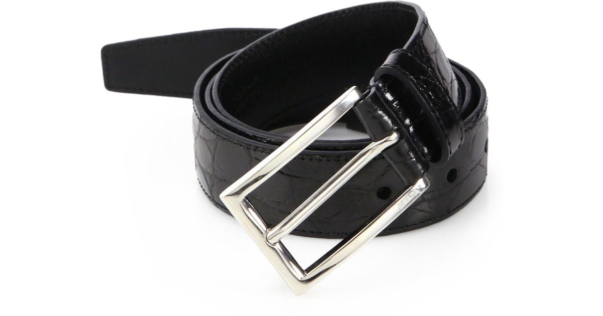 Prada Crocodile Belt in Black for Men | Lyst  