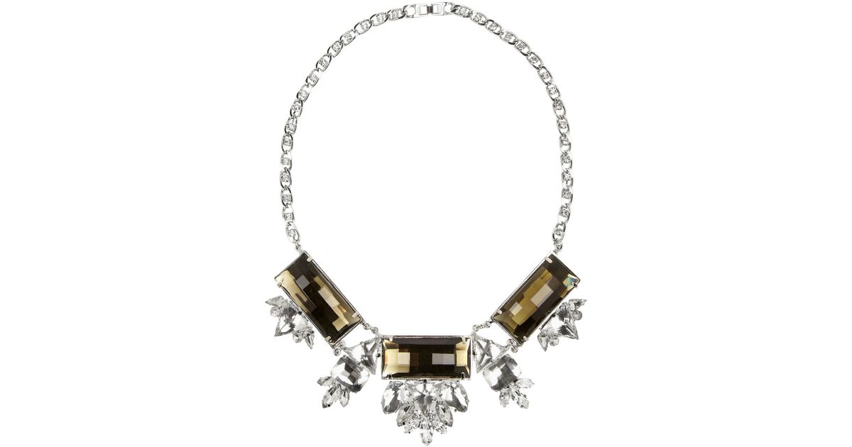 Noir jewelry Silverplated Crystal Necklace in Metallic Lyst