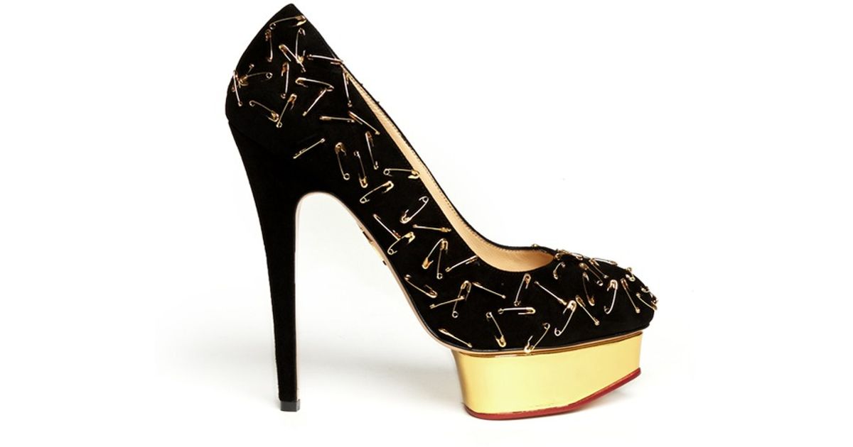 Lyst - Charlotte olympia X Tom Binns Dolly Riot Safety-pin Pumps in Black
