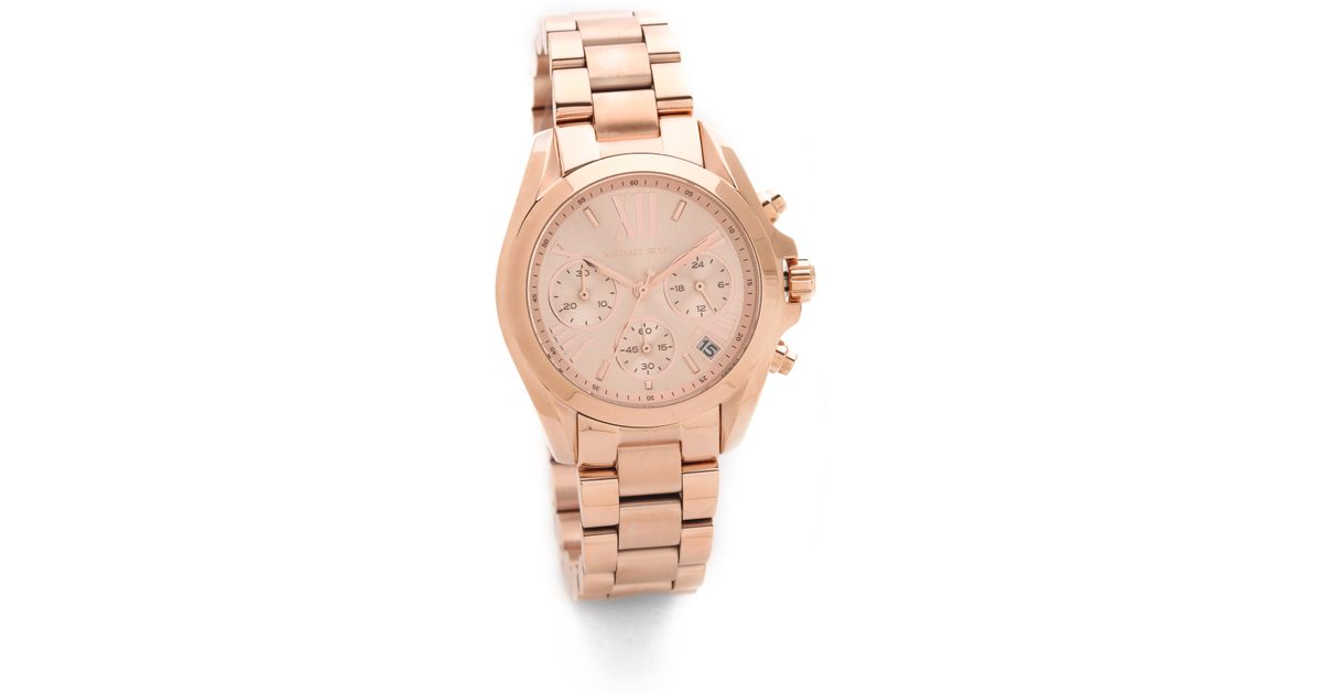 michael kors bradshaw rose tone & pink bracelet smart watch