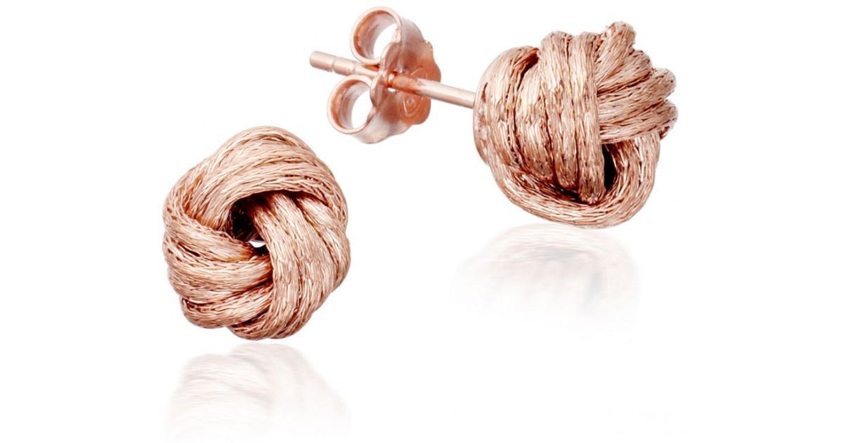 Lyst Astley Clarke Rose Gold Knot Earrings In Pink