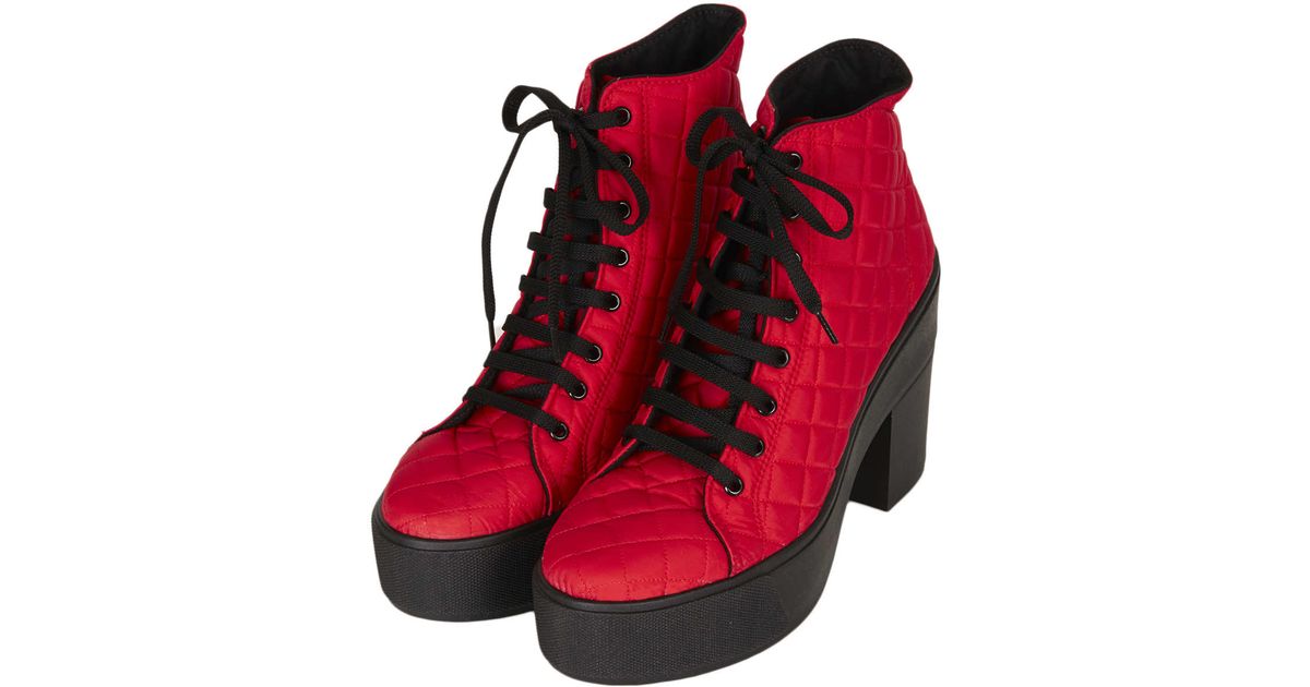 topshop zip front chunky boots
