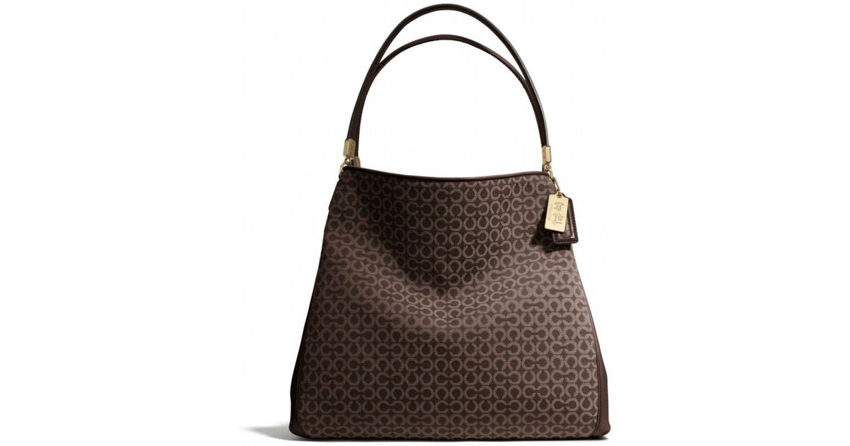 Lyst Coach Madison Small Phoebe Shoulder Bag In Op Art Needlepoint Lyst Coach Madison Small Phoebe Shoulder Bag In Op Art Needlepoint Fabric Brown